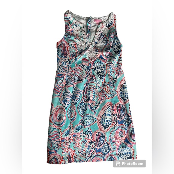 Lilly Pulitzer Dresses & Skirts - Lily Pulitzer Shell Me About It Shift Dress Blue Pink SeaShell Patterned…
